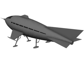 Pulp Starship 3D Model preview