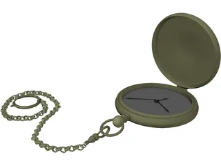 Golden Pocketwatch 3D Model preview