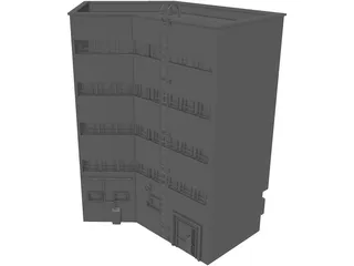 Kaigaten 14 Concrete Urban Building 3D Model preview