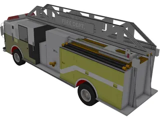 Single Axle Fire Rescue 3D Model preview