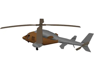 Bell 2201 Helicopter 3D Model preview