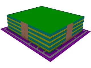 Microchip Office Building 3D Model preview