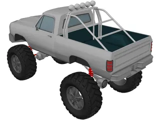 Dodge Ram 4x4 Tuned (1984) 3D Model preview