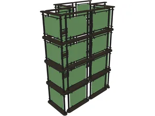 Multiple Screen Stand 3D Model preview