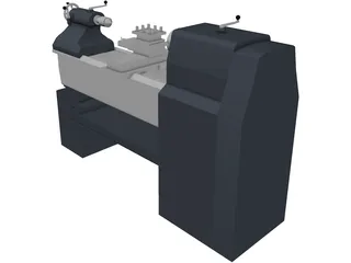 Industrial Lathe 3D Model preview