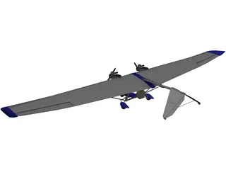 Glider Airplane 3D Model preview