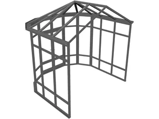 UPVC Traditional Conservatory 3D Model preview