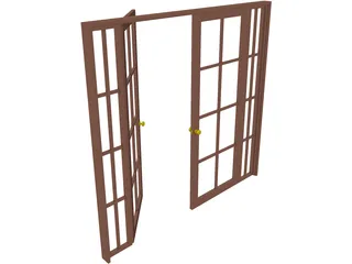 French Doors 3D Model preview