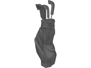 Golf Clubs Bag 3D Model preview