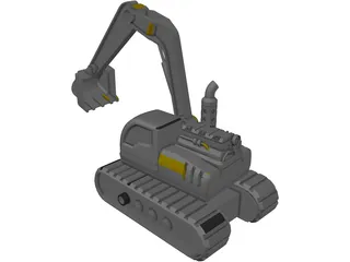 Toy Excavator 3D Model preview