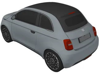 Fiat 500 Elettrica Cabrio (2021) 3D Model preview