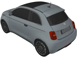 Fiat 500 Elettrica Hatchback (2021) 3D Model preview