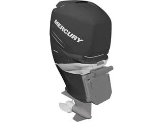 Mercury 350 Outboard Engine 3D Model preview
