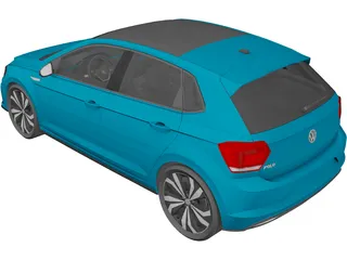 Volkswagen Polo R-line DSG (2018) 3D Model preview