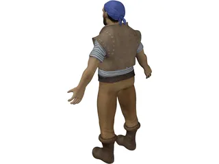 Muscular Pirate 3D Model preview