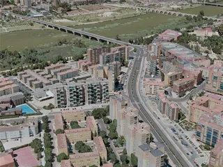 Badajoz City, Spain (2020) 3D Model preview