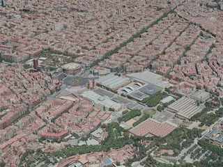 Barcelona City, Spain (2020) 3D Model preview