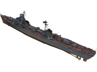 Soviet Destroyer Neustrashimy 3D Model preview