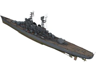 Moskva Russian Cruiser 3D Model preview