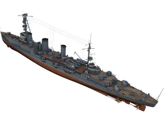 Krasny Krym Soviet Cruiser 3D Model preview