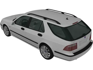 Saab 9-5 Aero Wagon (2005) 3D Model preview