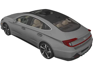 Hyundai Sonata Turbo (2020) 3D Model preview