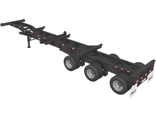 Trailer Semi Pratt GN2040EZ Container Chassis 40ft (2018) 3D Model preview