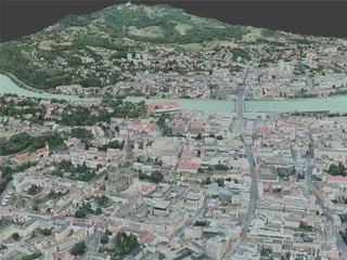Linz City, Austria (2020) 3D Model preview