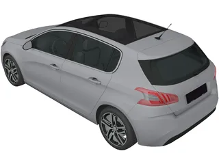 Peugeot 308 (2014) 3D Model preview