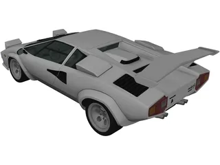 Lamborghini Countach 5000 QV (1985) 3D Model preview
