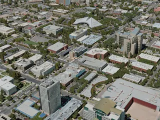 Fresno City, CA, USA (2020) 3D Model preview