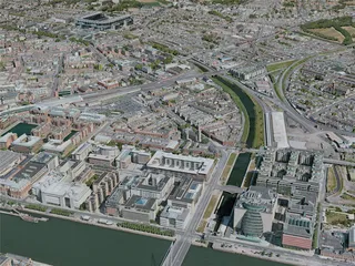 Dublin City, Ireland (2020) 3D Model preview