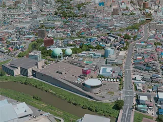 Akita City, Japan (2020) 3D Model preview