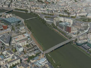 Nantes City, France (2020) 3D Model preview