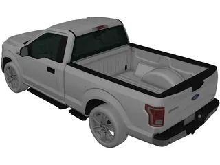 Ford F-150 Regular Cab XL (2014) 3D Model preview