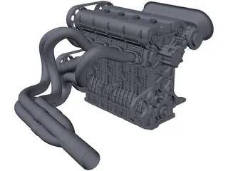 4-Cylinder 2L Engine 3D Model preview