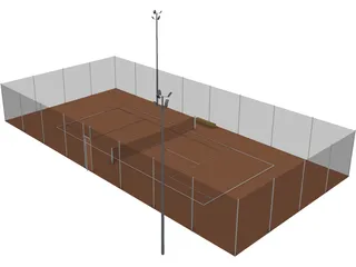 Tennis Court 3D Model preview