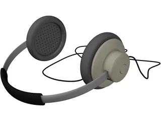 Walkman Stereo Headphones 3D Model preview