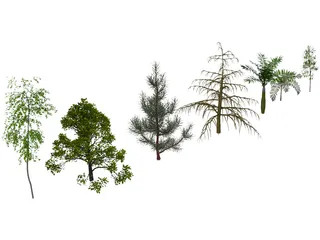Trees Pack 3D Model preview