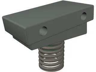 Double Bass Pedal Return Coil 3D Model preview
