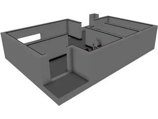 Room with Funitures 3D Model preview
