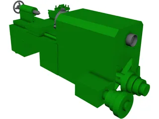 Large Horizontal Machine-Shop Lathe 3D Model preview