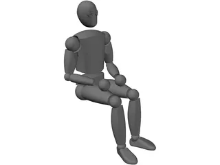 Seated Human Dummy 3D Model preview