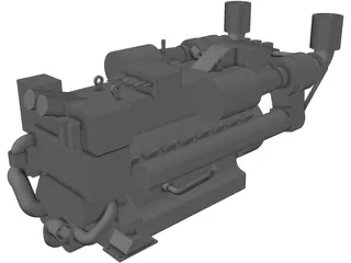 MTU 16V 2000 Engine 3D Model preview