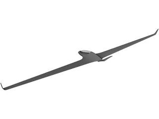 Flying Wing Glider 3D Model preview