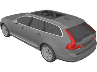 Volvo V90 Estate (2017) 3D Model preview
