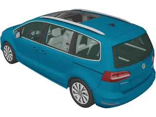 Volkswagen Sharan (2016) 3D Model preview