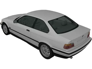 BMW 318i Coupe (1993) 3D Model preview