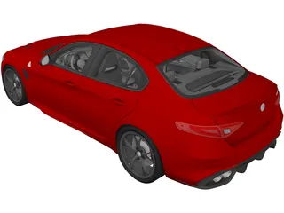 Alfa Romeo Giulia Quadrifoglio (2016) 3D Model preview