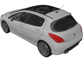 Peugeot 308 GTI (2008) 3D Model preview